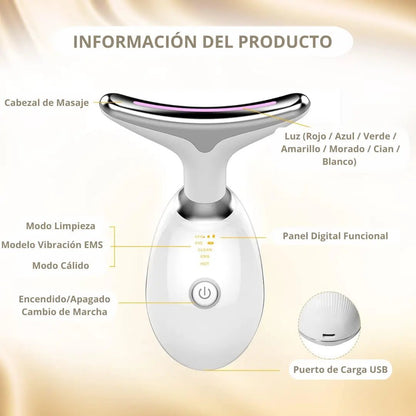 Masajeador Facial 7 en 1 con Luz LED | Salud - Lirea